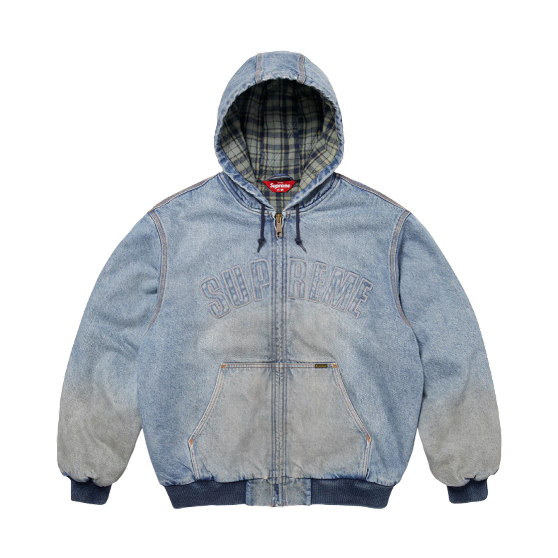 슈프림 리플렉티브 아크 후드 워크 자켓 데님 - 25FW(Supreme Reflective Arc Hooded Work Jacket Denim - 25FW)