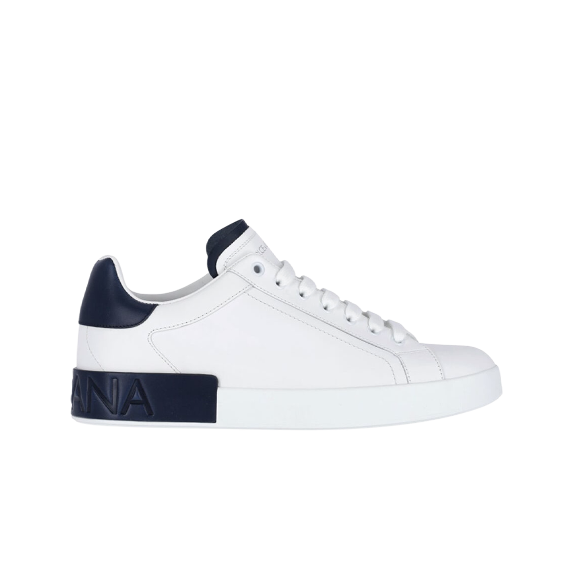돌체 앤 가바나 카프스킨 포르토피노 스니커즈 화이트 블루(Dolce & Gabbana Calfskin Portofino Sneakers White Blue) - 1