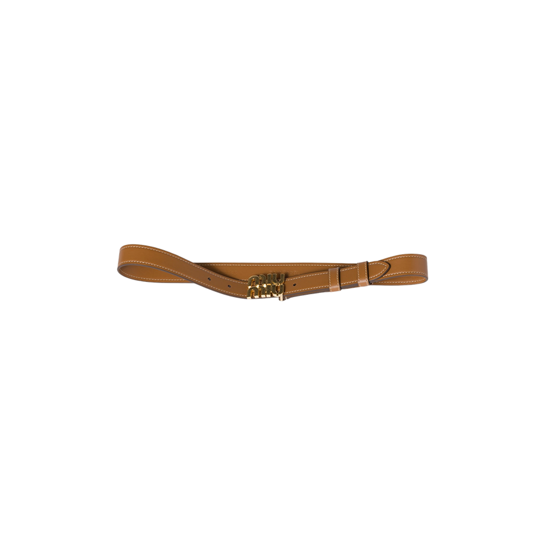 5CC565-2AIX-F098L (W) Miu Miu Leather Belt Caramel