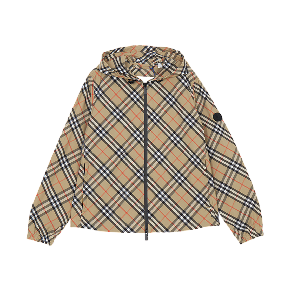 (W) 버버리 살콤 체크 후드 윈드브레이커 자켓 베이지((W) Burberry Salcombe Check Hood Windbreaker Jacket Beige)
