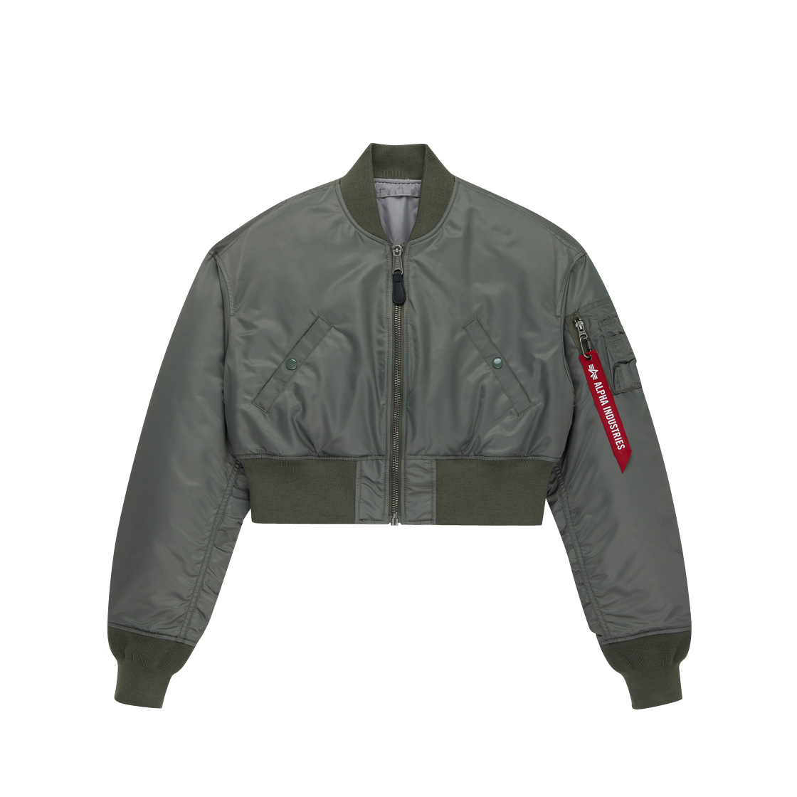 알파 인더스트리 크롭 MA-1 플라이트 자켓 W 필드 그레이(ALPHA INDUSTRIES Cropped Ma-1 Flight Jacket W Field Gray)