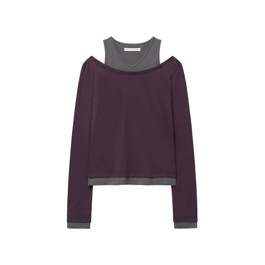 MF2579TS001MPPFR Margarin Fingers Layered Cutout T-Shirt Purple