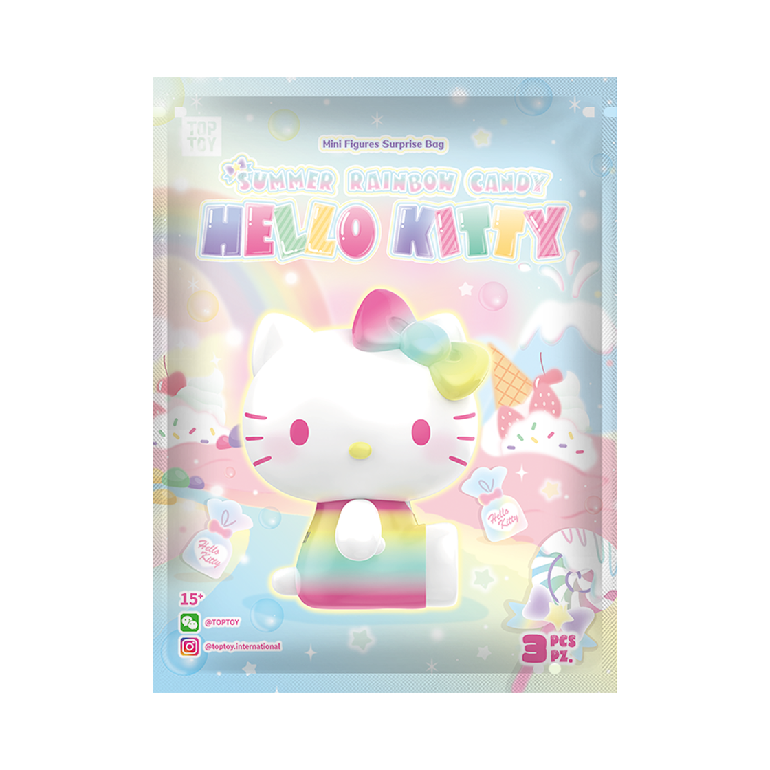 탑 토이 헬로 키티 섬머 레인보우 캔디 시리즈 미개봉 랜덤팩 (1개입)(Top Toy Hello Kitty Summer Rainbow Candy Series Sealed Case (1 Blind Pack))