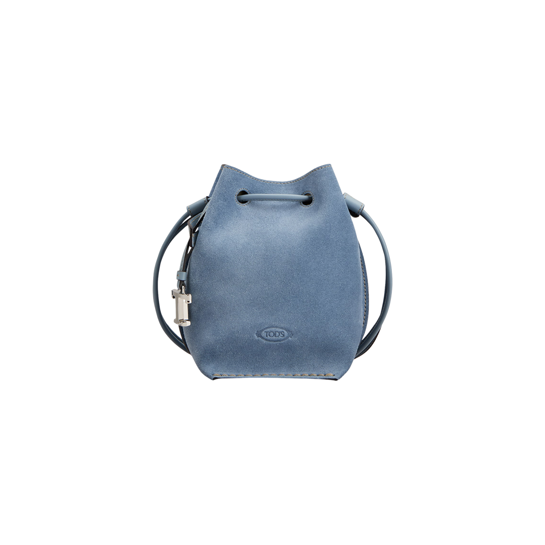 XBWBUZT0000P3A4L14 Tod's Bucket Bag in Suede Micro Light Blue