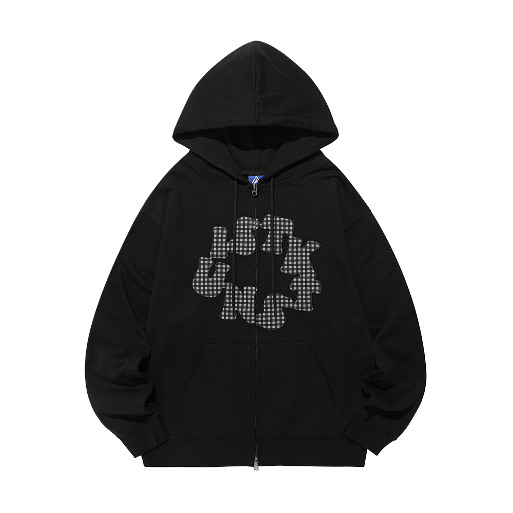 IK2FFMM481ABK ISTKUNST Circle Logo Hood Zip Up Black