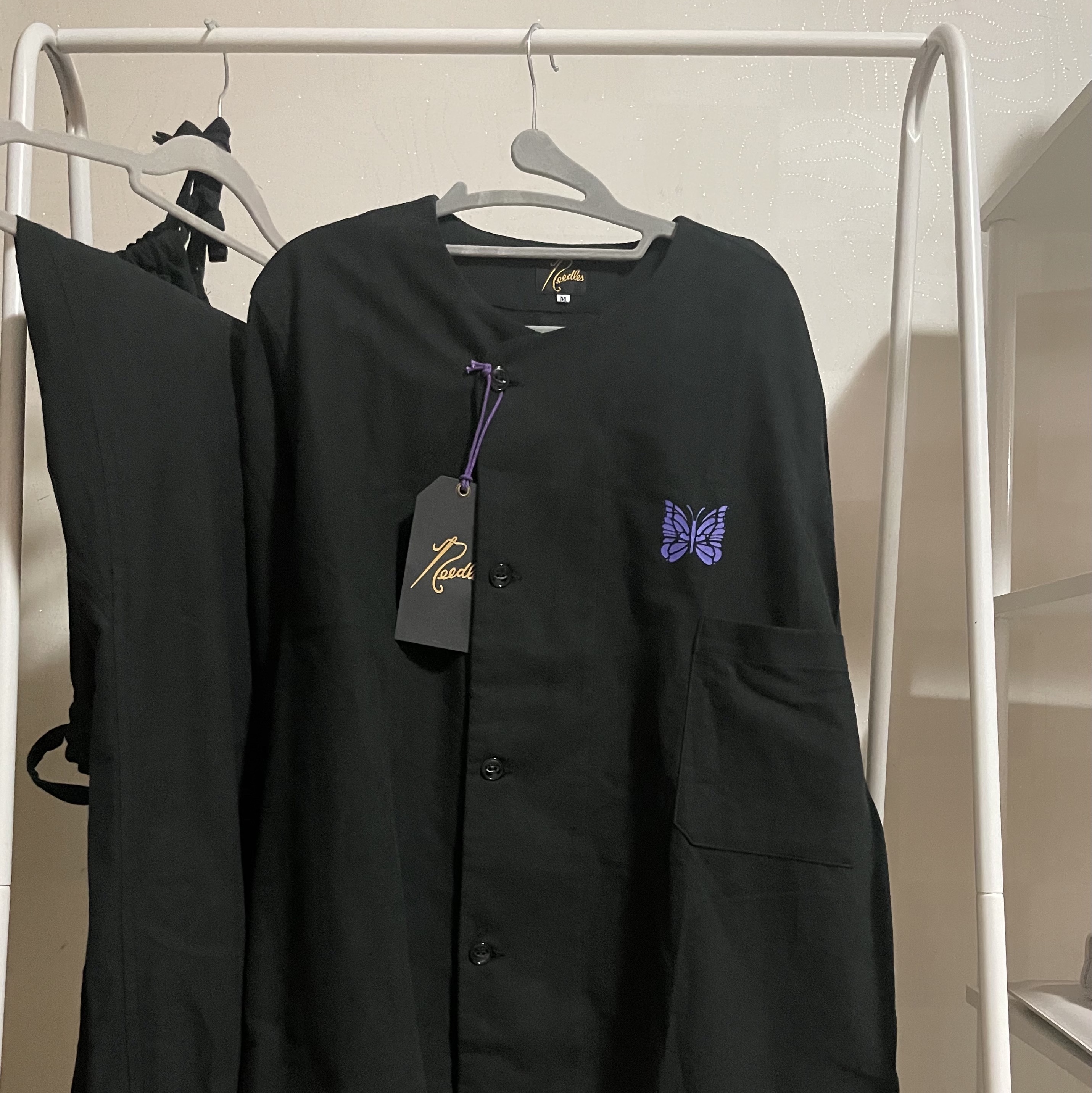 Needles Pajama Set Cotton Flannel Black 착용 스타일