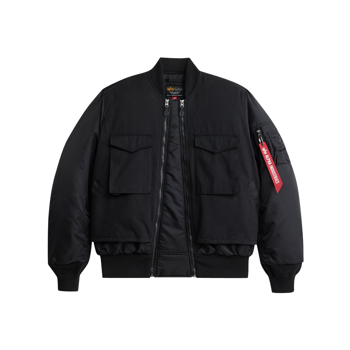 알파 인더스트리 MA-1 믹스 코튼 플라이트 자켓 블랙(ALPHA INDUSTRIES Ma-1 Mixed Cotton Flight Jacket Black)
