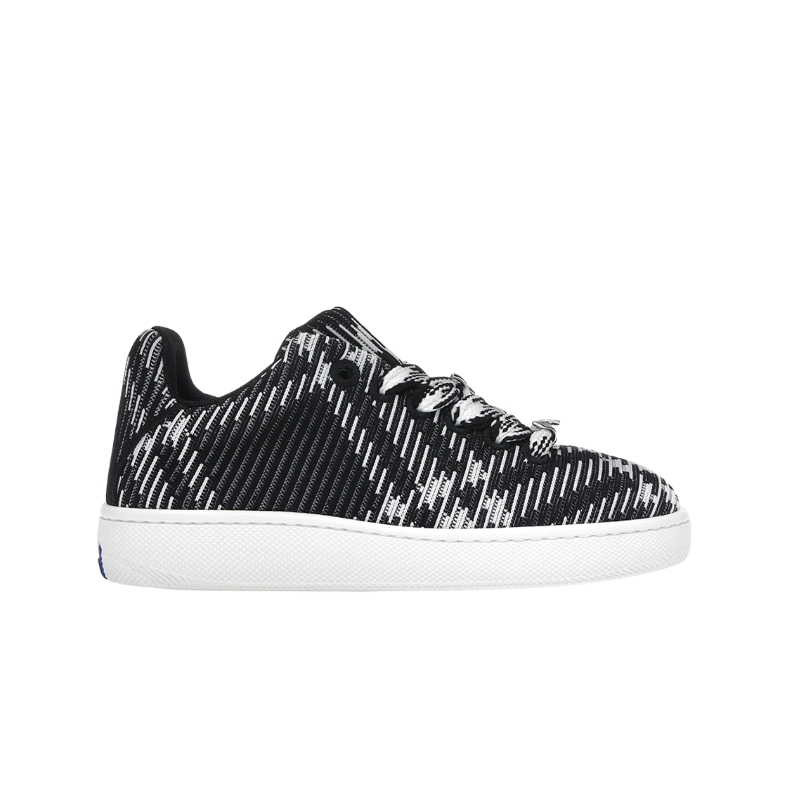 버버리 체크 니트 박스 스니커즈 블랙 화이트(Burberry Check Knit Box Sneakers Black White)