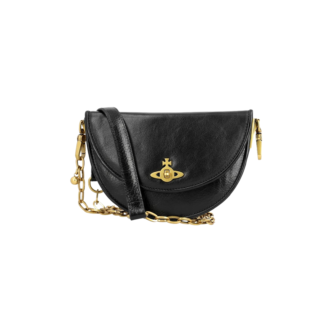 48030004U-L0067-N401 Vivienne Westwood Bonnie Polished Chain Crossbody Bag Black