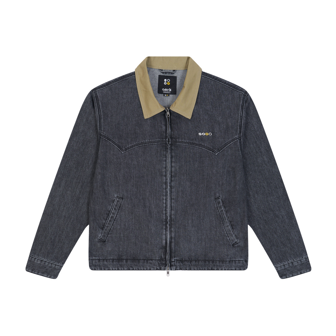 5FW06JK59 Ryul+Wai: Denim Zipup Work Jacket Black K5