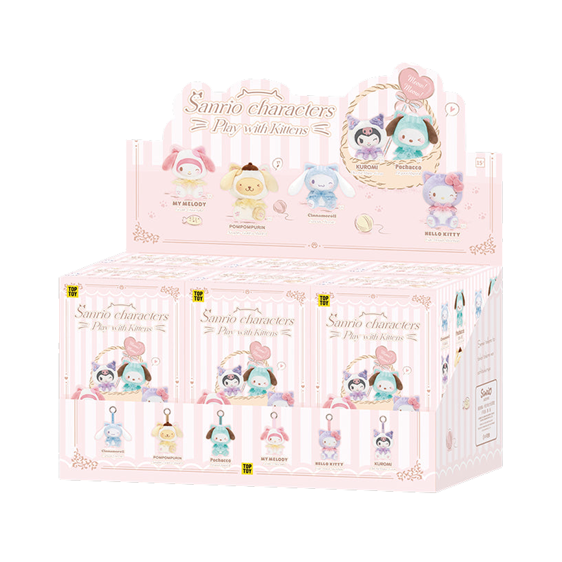 탑 토이 산리오 플레이 위드 키튼 시리즈 미개봉 랜덤박스 (6개입)(Top Toy Sanrio Play with Kittens Series Sealed Case (6 Blind Boxes))