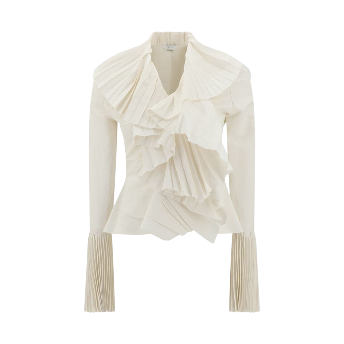 818373QEAF29015 (W) Alexander McQueen Plisse Blouse White