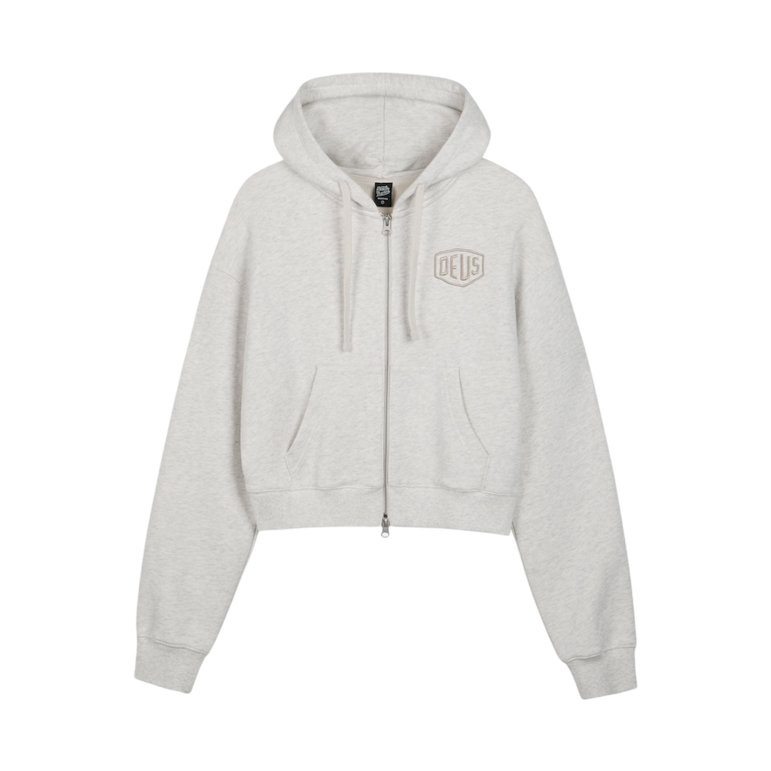 [6% 적립] 데우스 엑스 마키나 여성 컬리지 어드레스 크롭 후디 집업 멜란지 그레이([6% 적립] Deus Ex Machina W College Address Crop Hoodie Zipup M Grey)