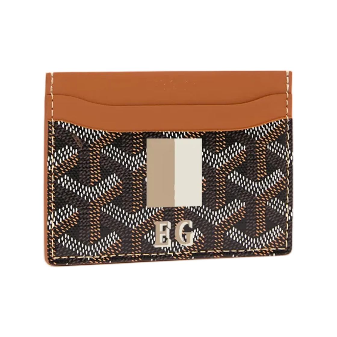 고야드 생쉴피스 카드 월렛 스트라이프 앤 이니셜 블랙 탄(Goyard Saint Sulpice Card Wallet Stripes and Initials Black Tan) - 1