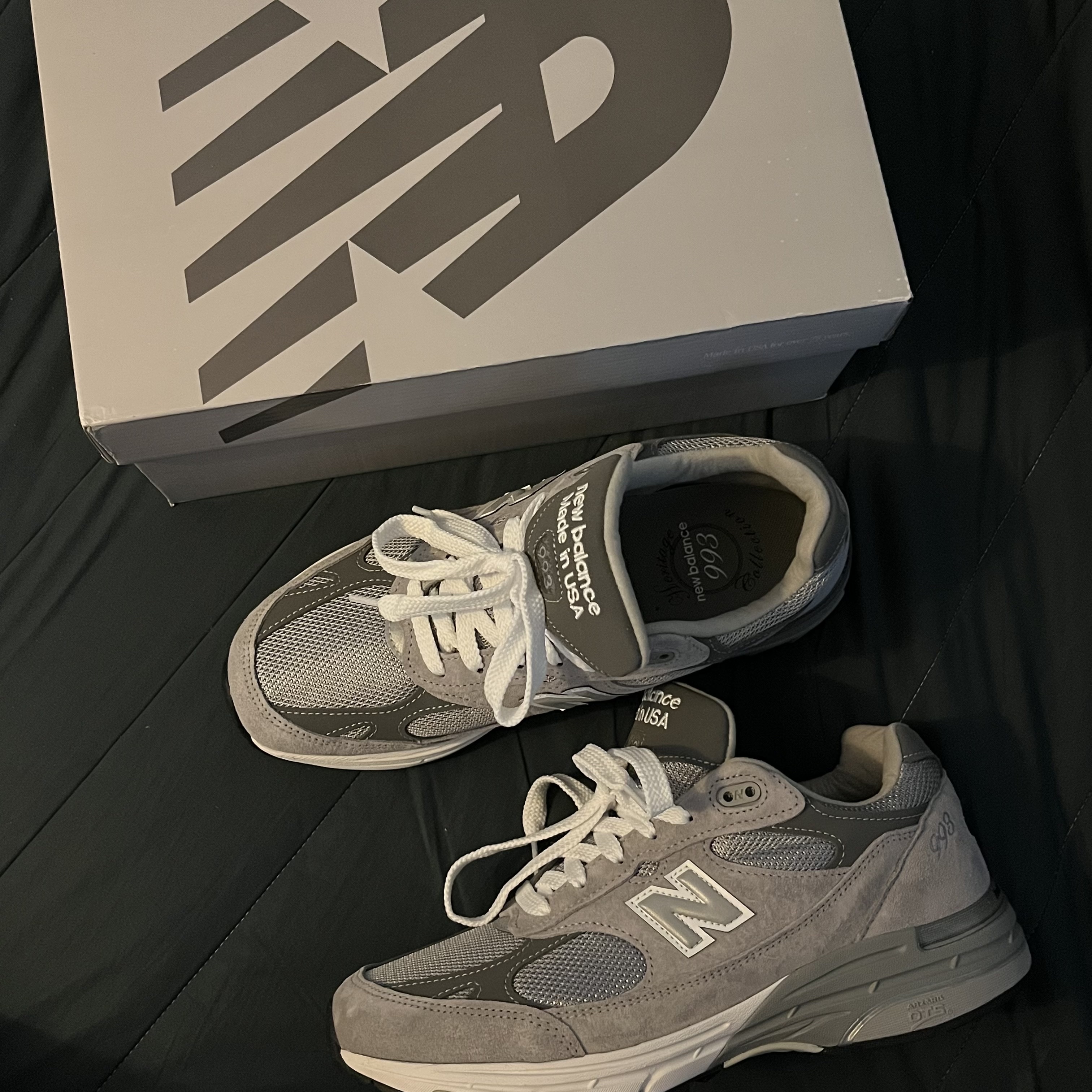 New Balance 993 Made in USA Grey - D Standard 착용 스타일 - 1