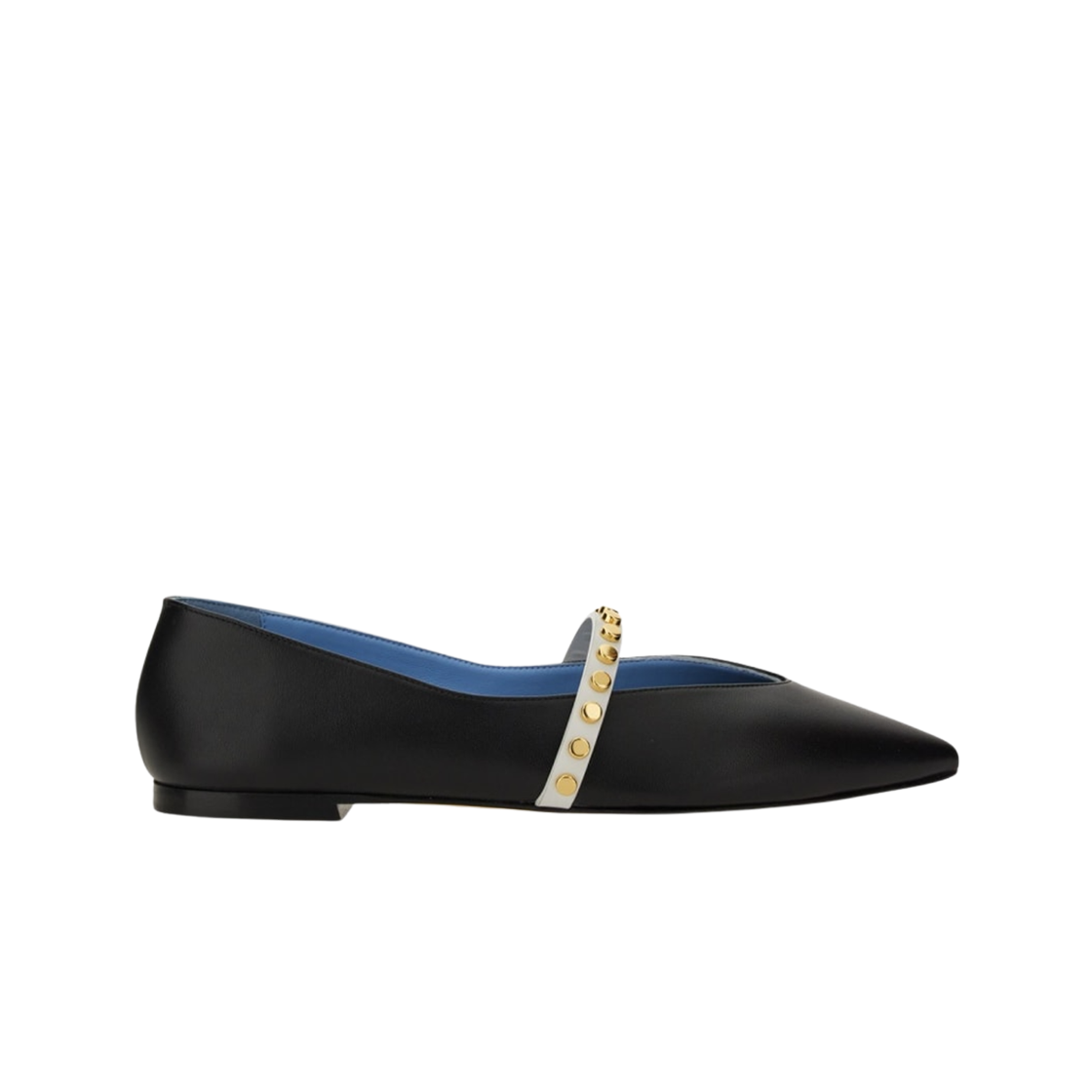 (W) 알렉산더 맥퀸 포인티드 토 엠벨리시드 플랫 블랙((W) Alexander McQueen Pointed Toe Embellished Flat Black)