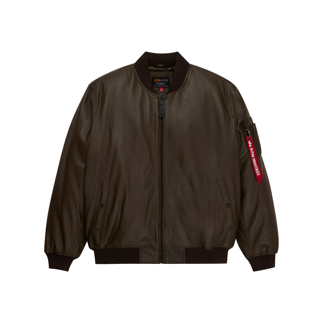 알파 인더스트리 레더 MA-1 플라이트 자켓 에스프레소(ALPHA INDUSTRIES Leather Ma-1 Flight Jacket Espresso)