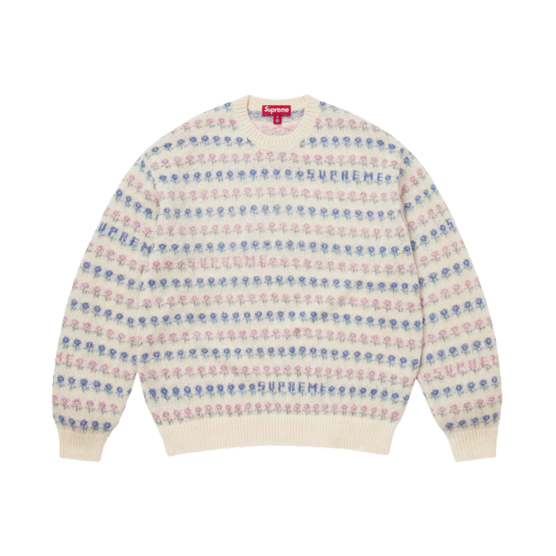 슈프림 플라워 메탈릭 스웨터 아이보리 - 25FW(Supreme Flowers Metallic Sweater Ivory - 25FW)