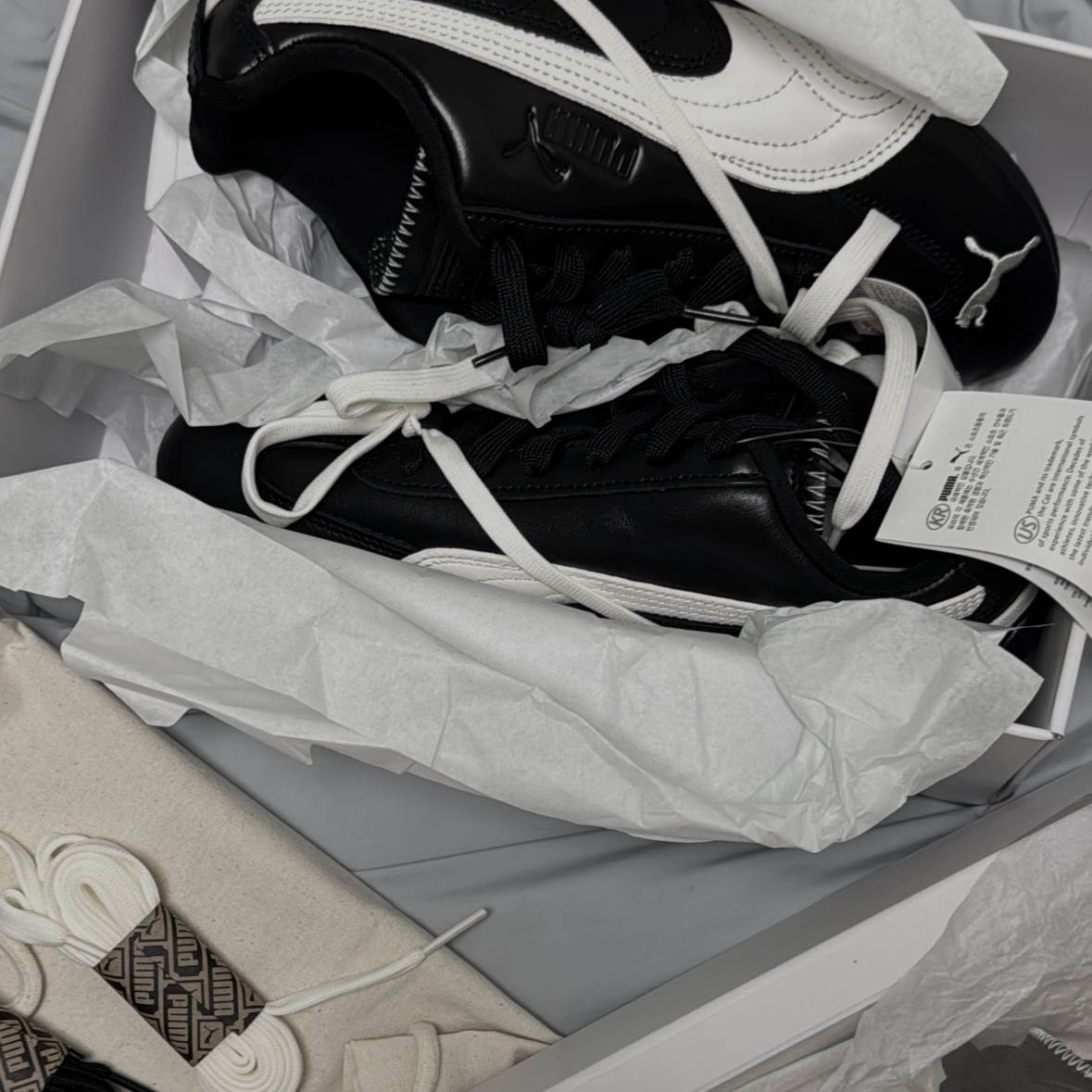 (W) Puma x Rosé Speedcat PRM Black Warm White 착용 스타일