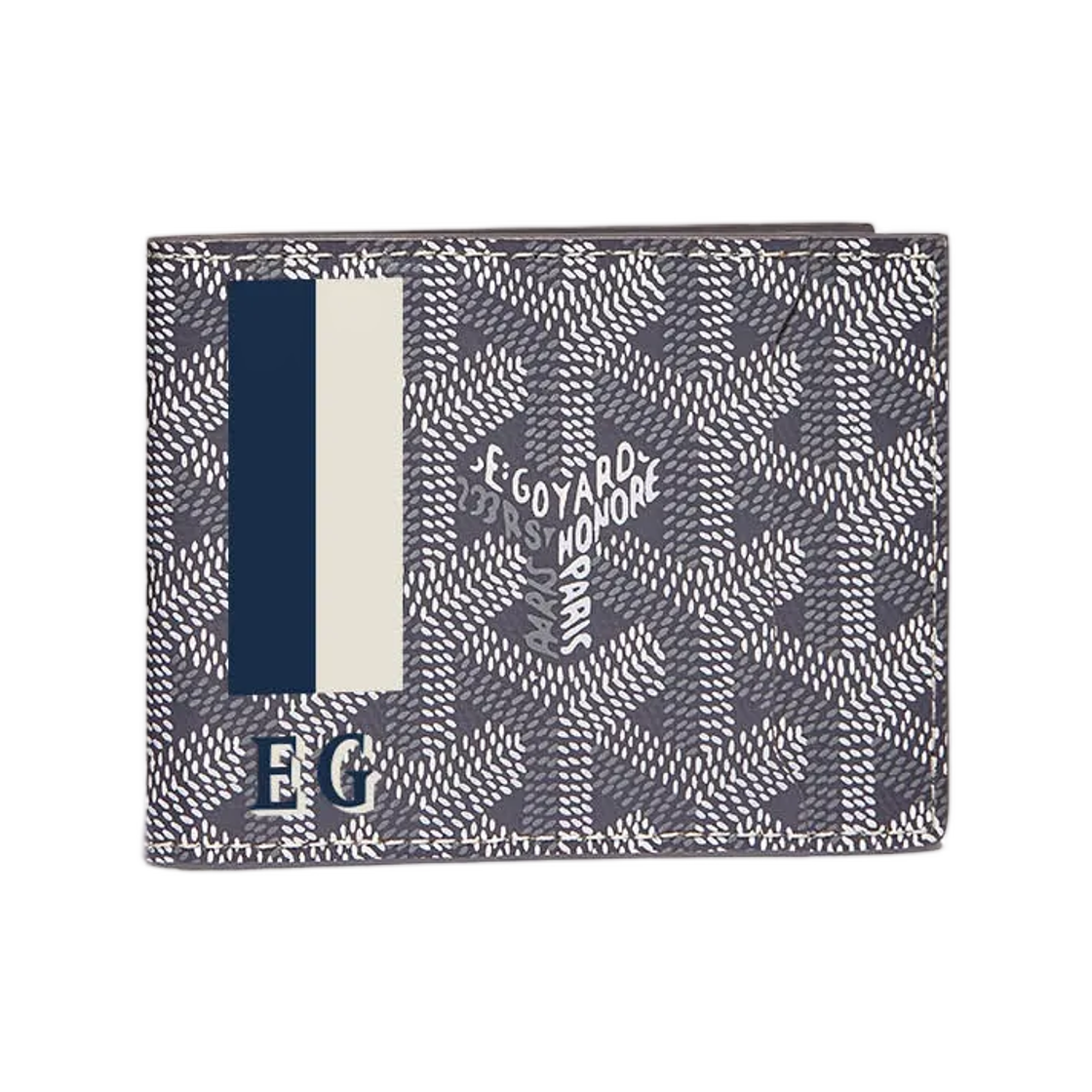 고야드 인서트 빅투아르 카드 월렛 스트라이프 앤 이니셜 그레이(Goyard Insert Victoire Card Wallet Stripes and Initials Grey) - 1