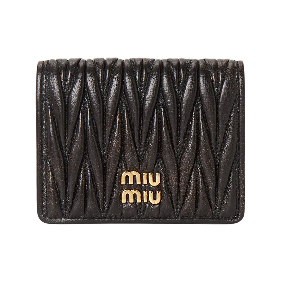 (W) 미우미우 마테라쎄 숏 월렛 브라운((W) Miu Miu Matelasse Short Wallet Brown)