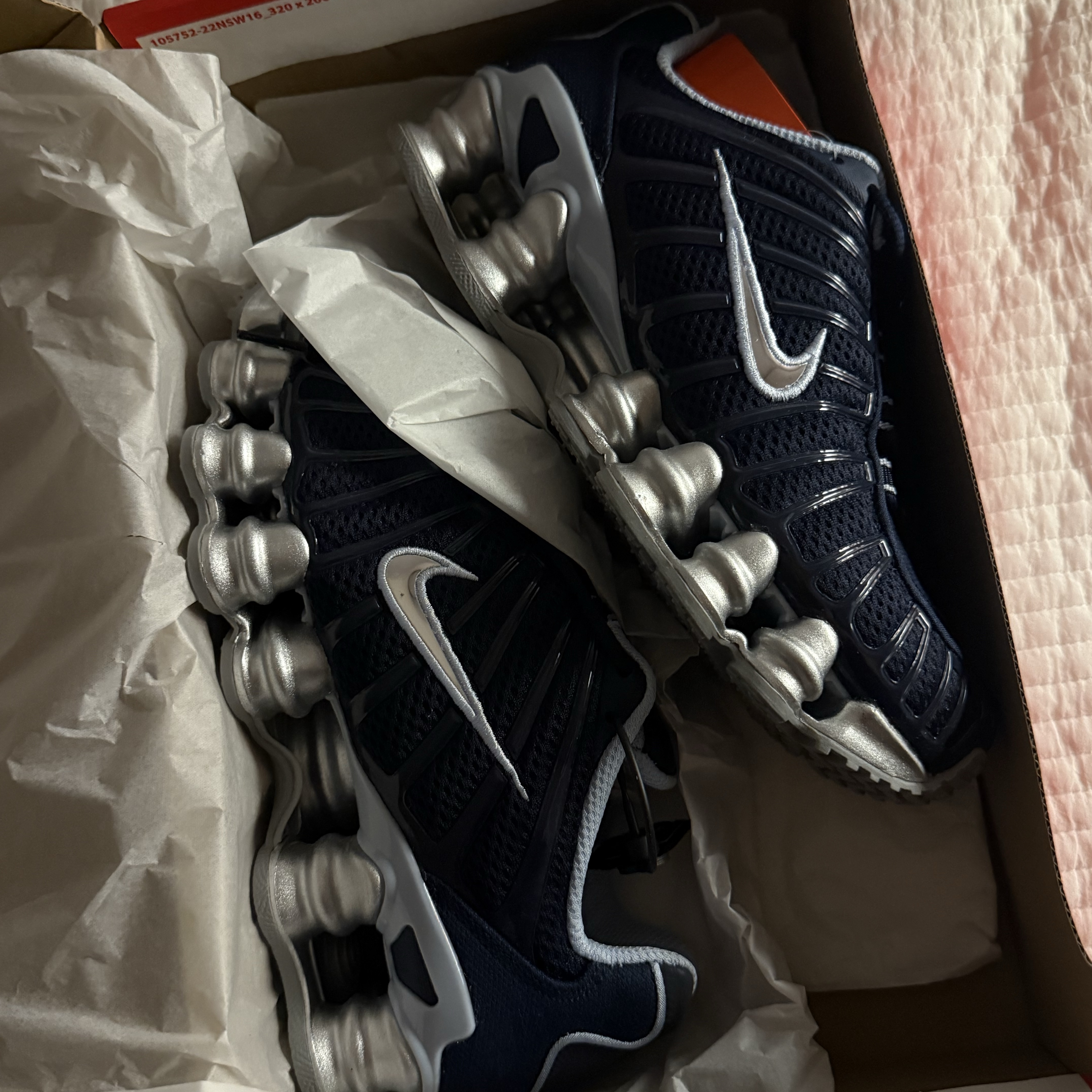 (W) Nike Shox TL Obsidian Light Armory Blue 착용 스타일