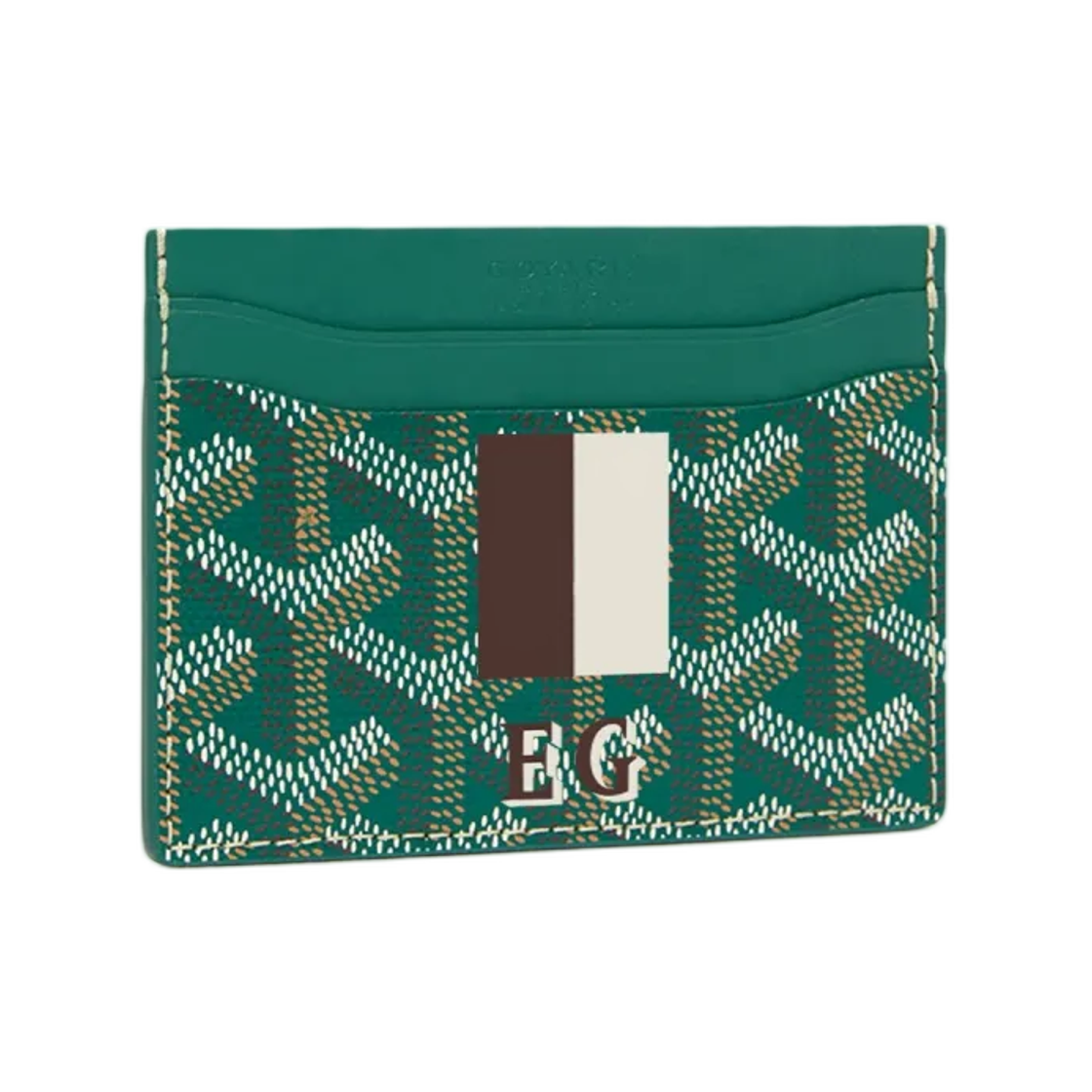 고야드 생쉴피스 카드 월렛 스트라이프 앤 이니셜 그린(Goyard Saint Sulpice Card Wallet Stripes and Initials Green) - 1