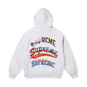 Supreme Multi Logos Hooded Sweatshirt Ash Grey - 25FW