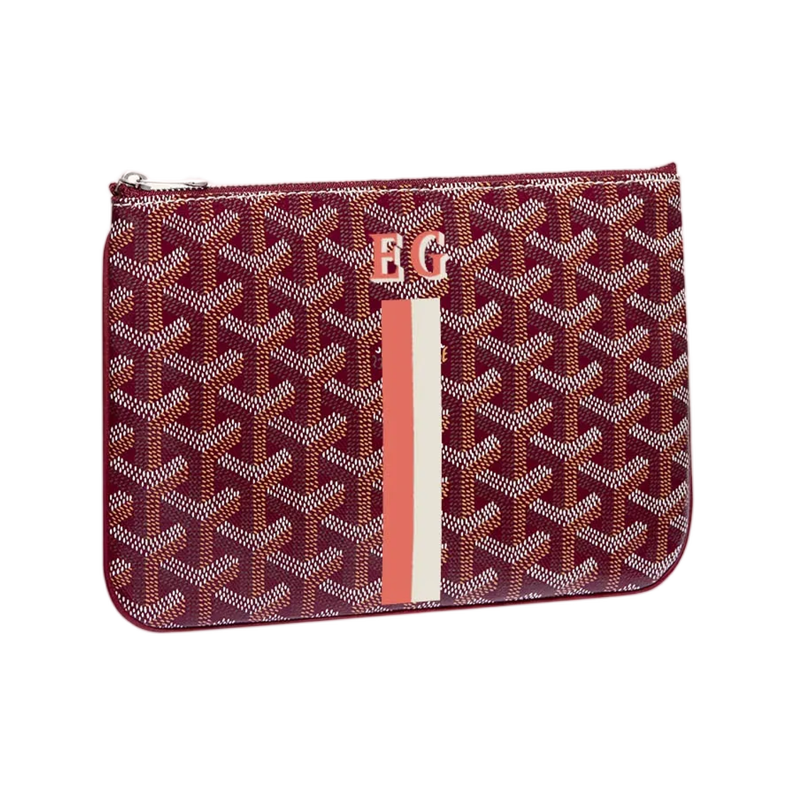 고야드 세나 PM 파우치 스트라이프 앤 이니셜 버건디(Goyard Senat PM Pouch Stripes and Initials Burgundy) - 1