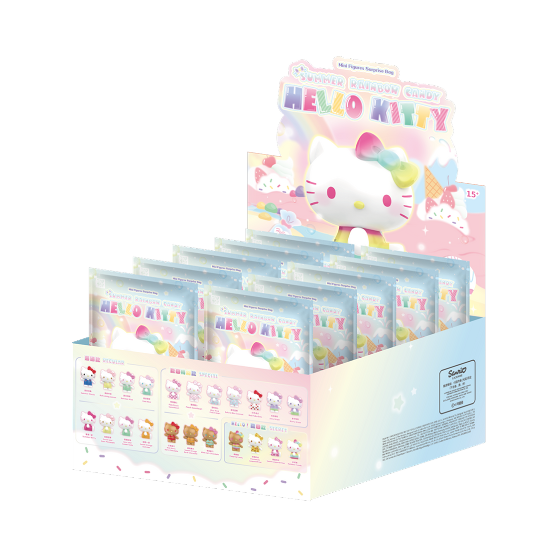탑 토이 헬로 키티 섬머 레인보우 캔디 시리즈 미개봉 랜덤팩 (1개입)(Top Toy Hello Kitty Summer Rainbow Candy Series Sealed Case (10 Blind Packs))