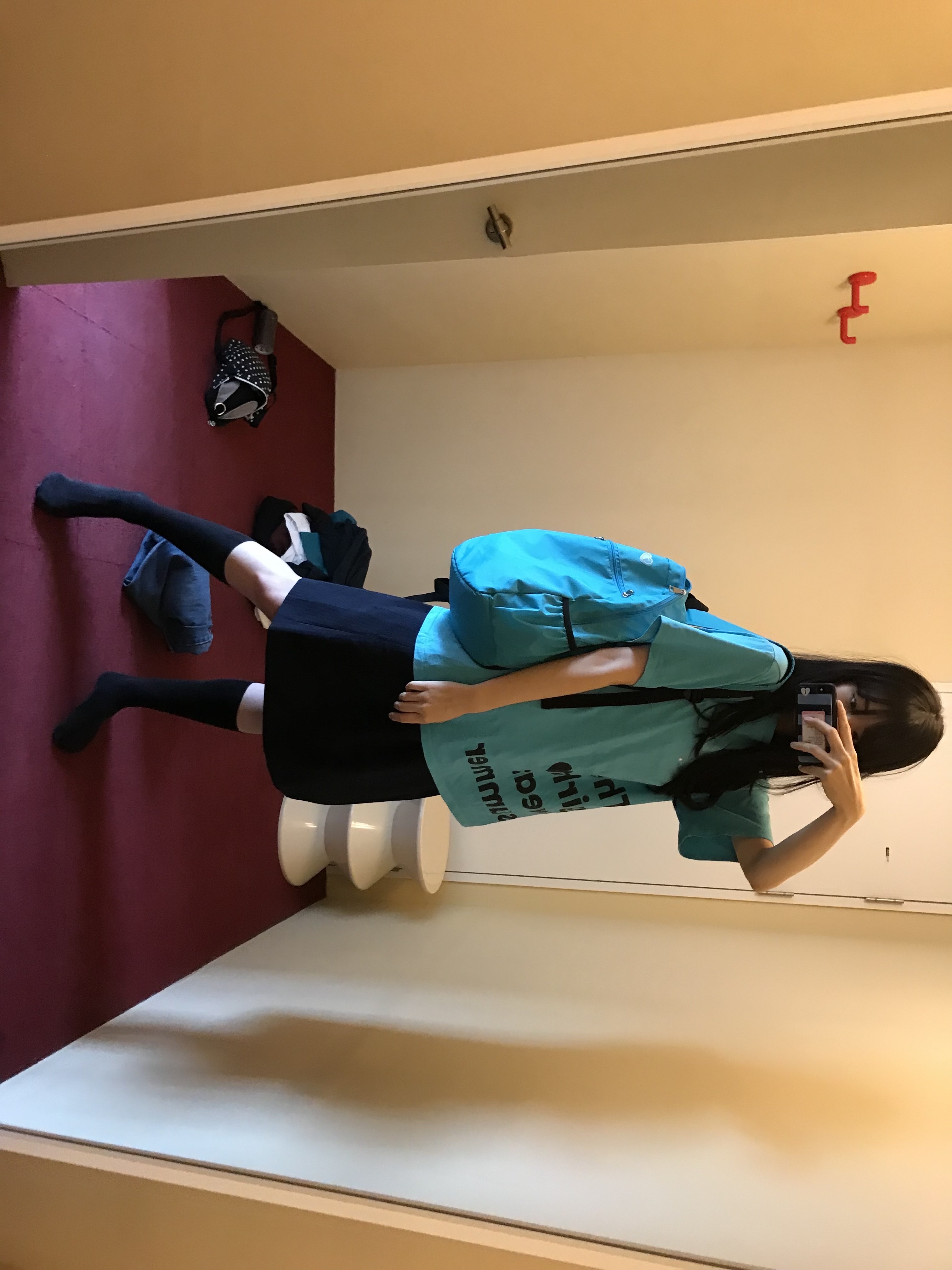 Isummerly Girls Wear Summer T-shirt Mint, Isummerly Love Walk Backpack Mint 착용 스타일 - 2