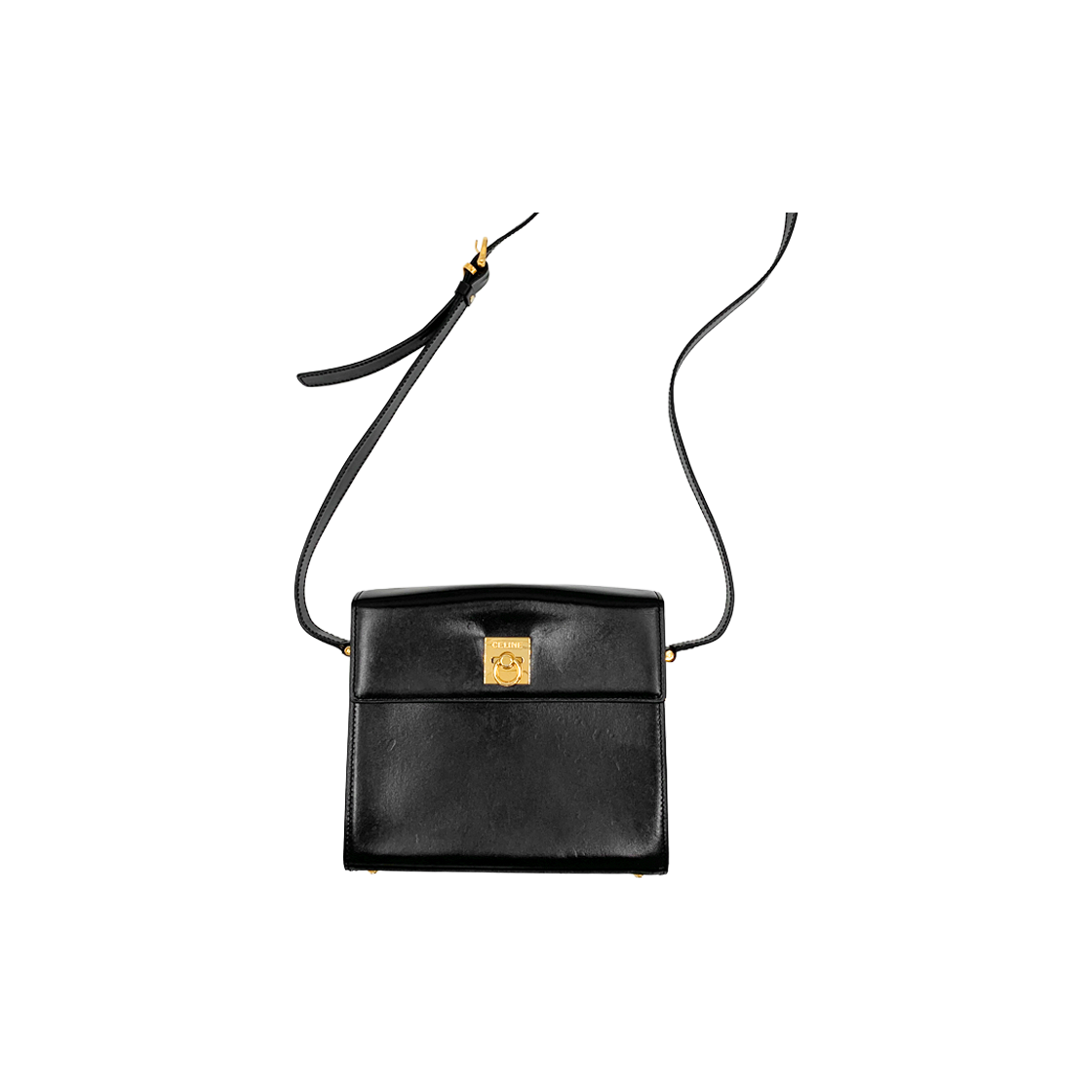 ITKQDKNIRS44 CELINE Square Black Leather Tote Bag