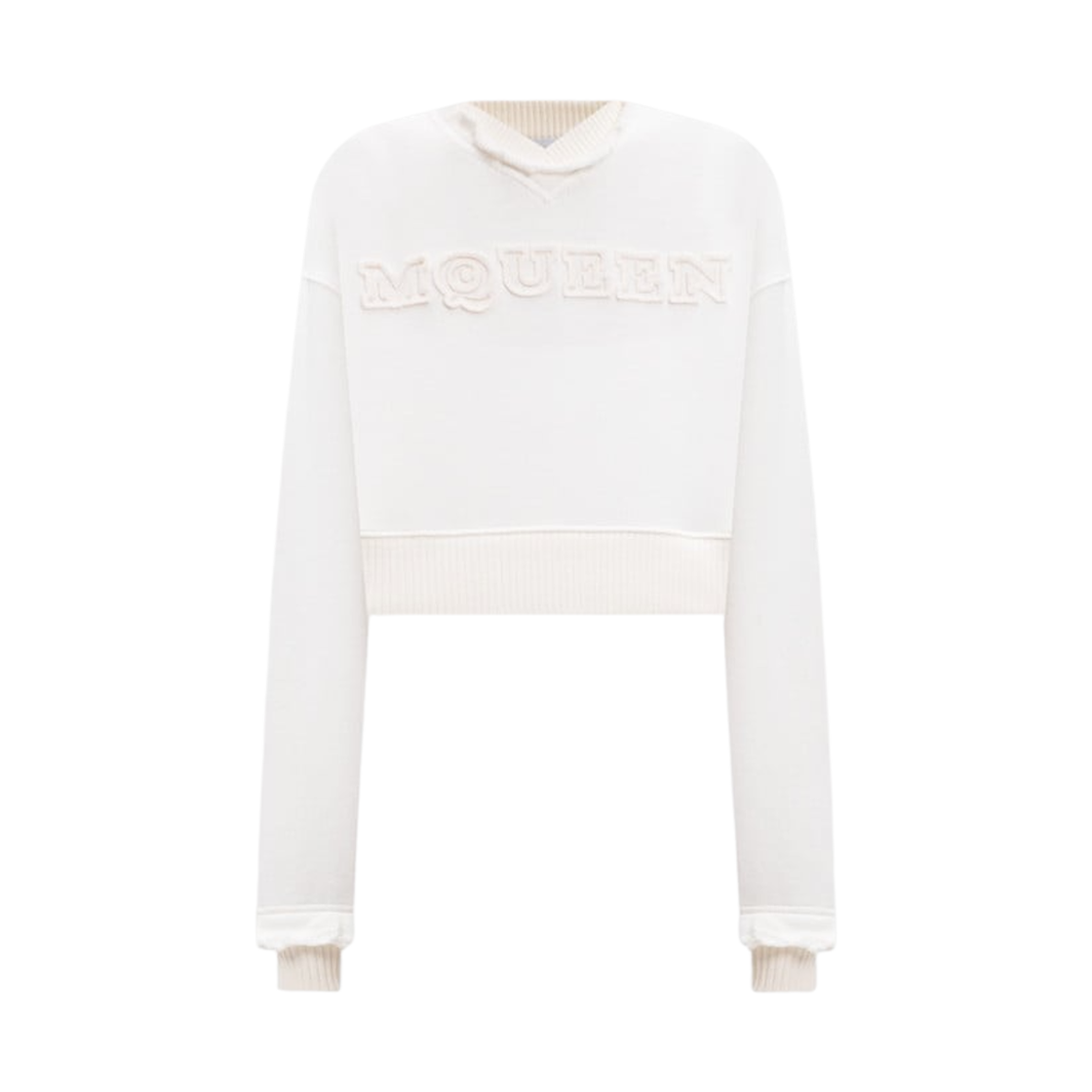 815584QLAD89000 (W) Alexander McQueen Cropped Sweatshirt White