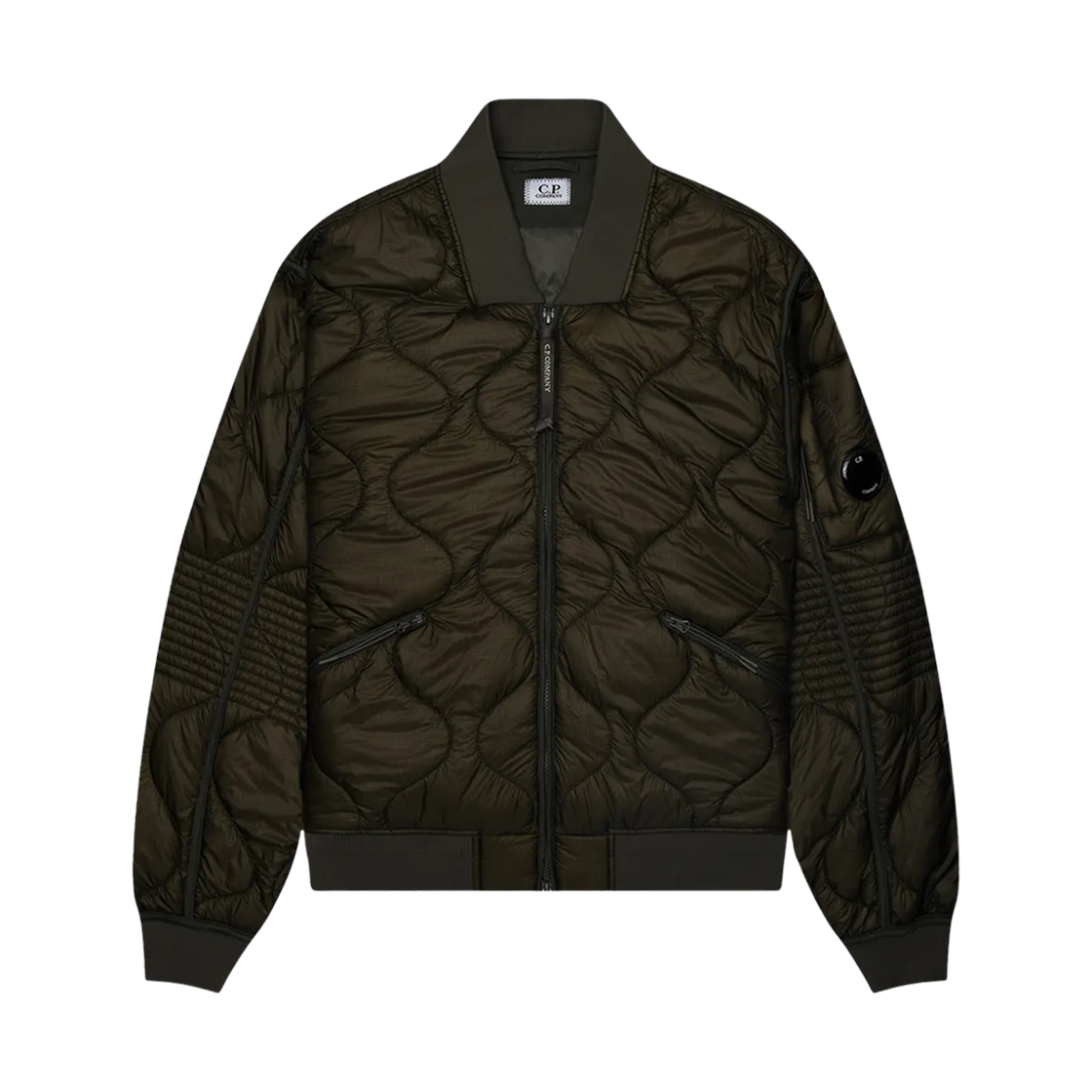 17CMOW010A110158A674 C.P. Company Liner Padded Bomber Jacket Leaf Green - 24FW