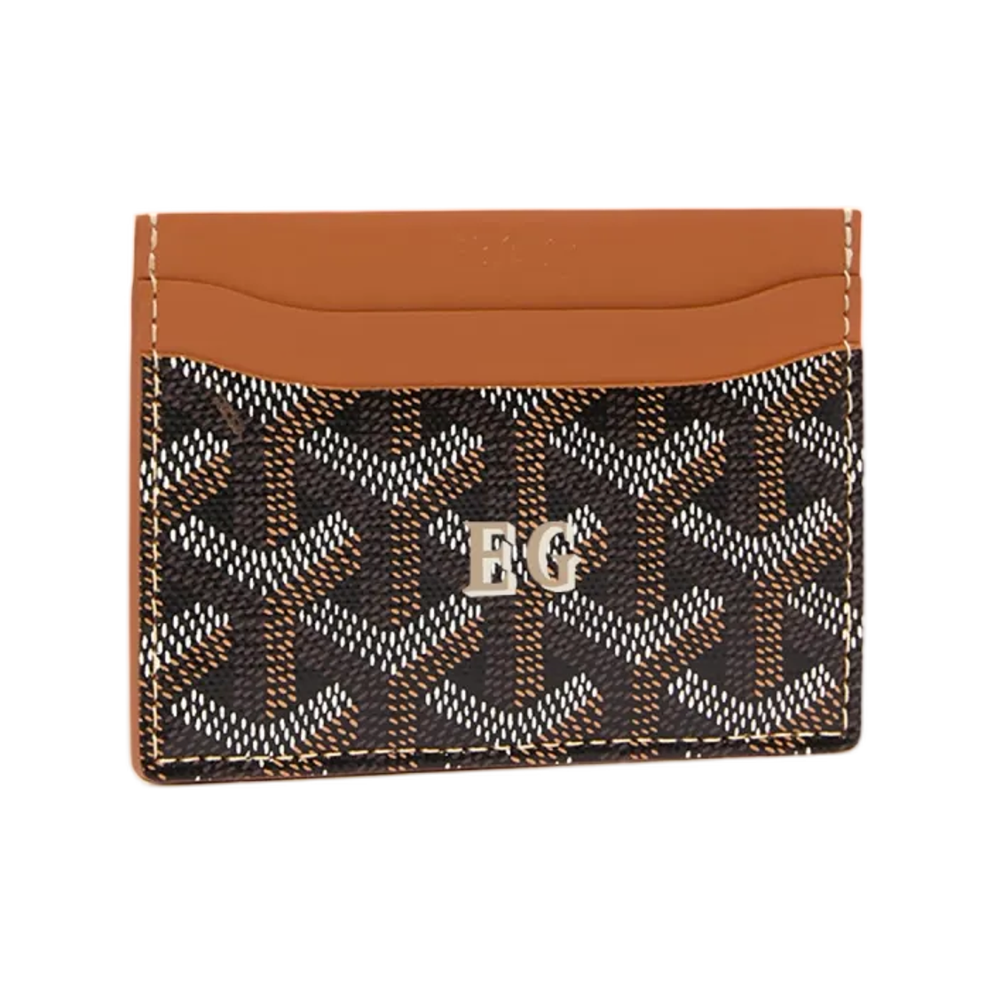 고야드 생쉴피스 카드 월렛 이니셜 블랙 탄(Goyard Saint Sulpice Card Wallet Initials Black Tan) - 1