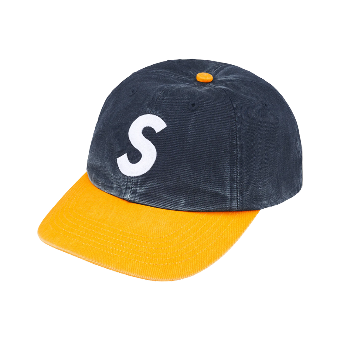 슈프림 피그먼트 코티드 투톤 S 로고 6-패널 네이비 - 25FW