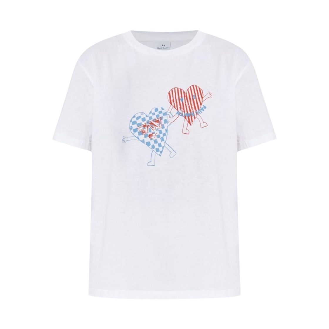 (W) 폴 스미스 쿨 하트 티셔츠 화이트((W) Paul Smith Cool Hearts T-Shirt White) - 1