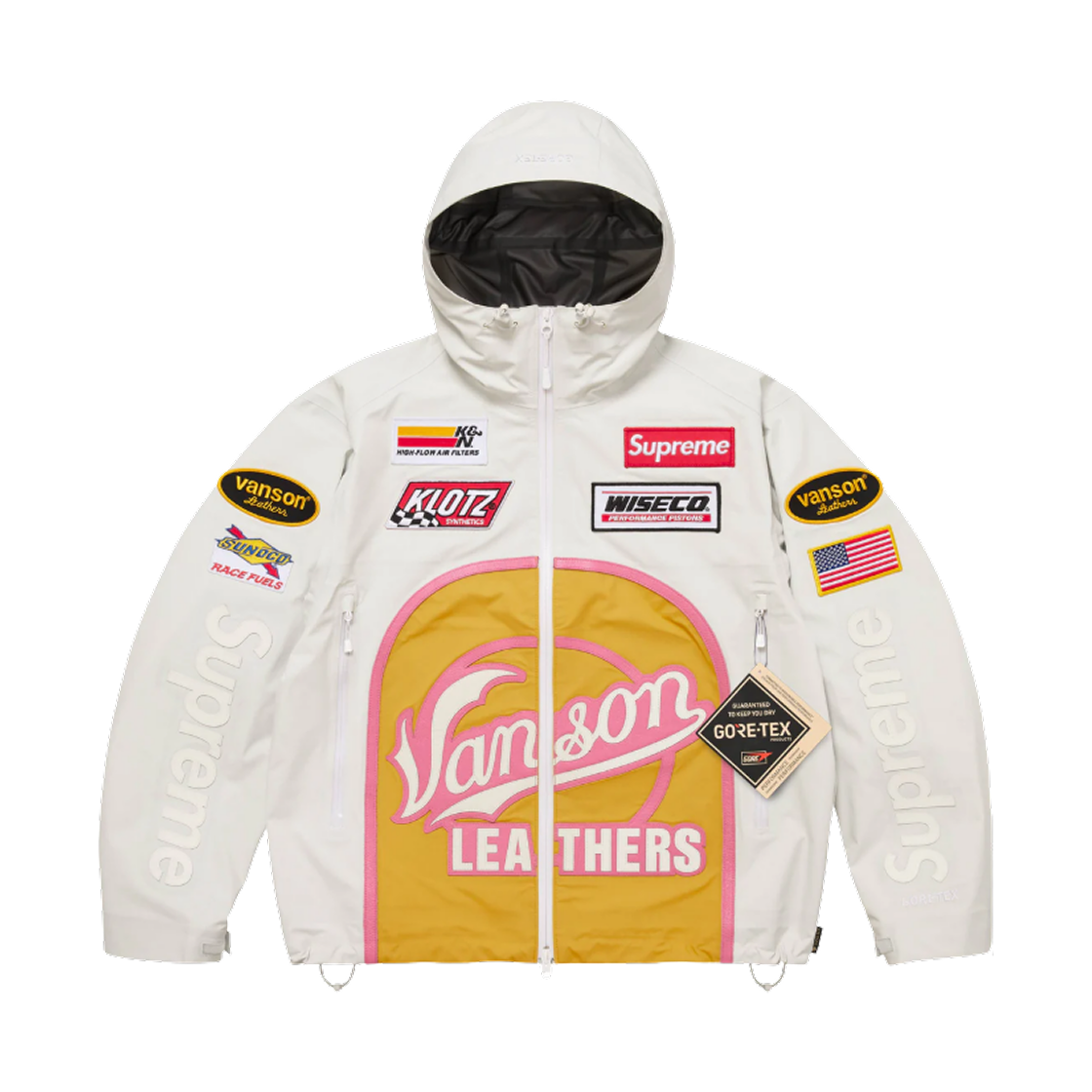 슈프림 x 밴슨 레더스 고어텍스 쉘 자켓 화이트 - 25FW(Supreme x Vanson Leathers Gore-Tex Shell Jacket White - 25FW)