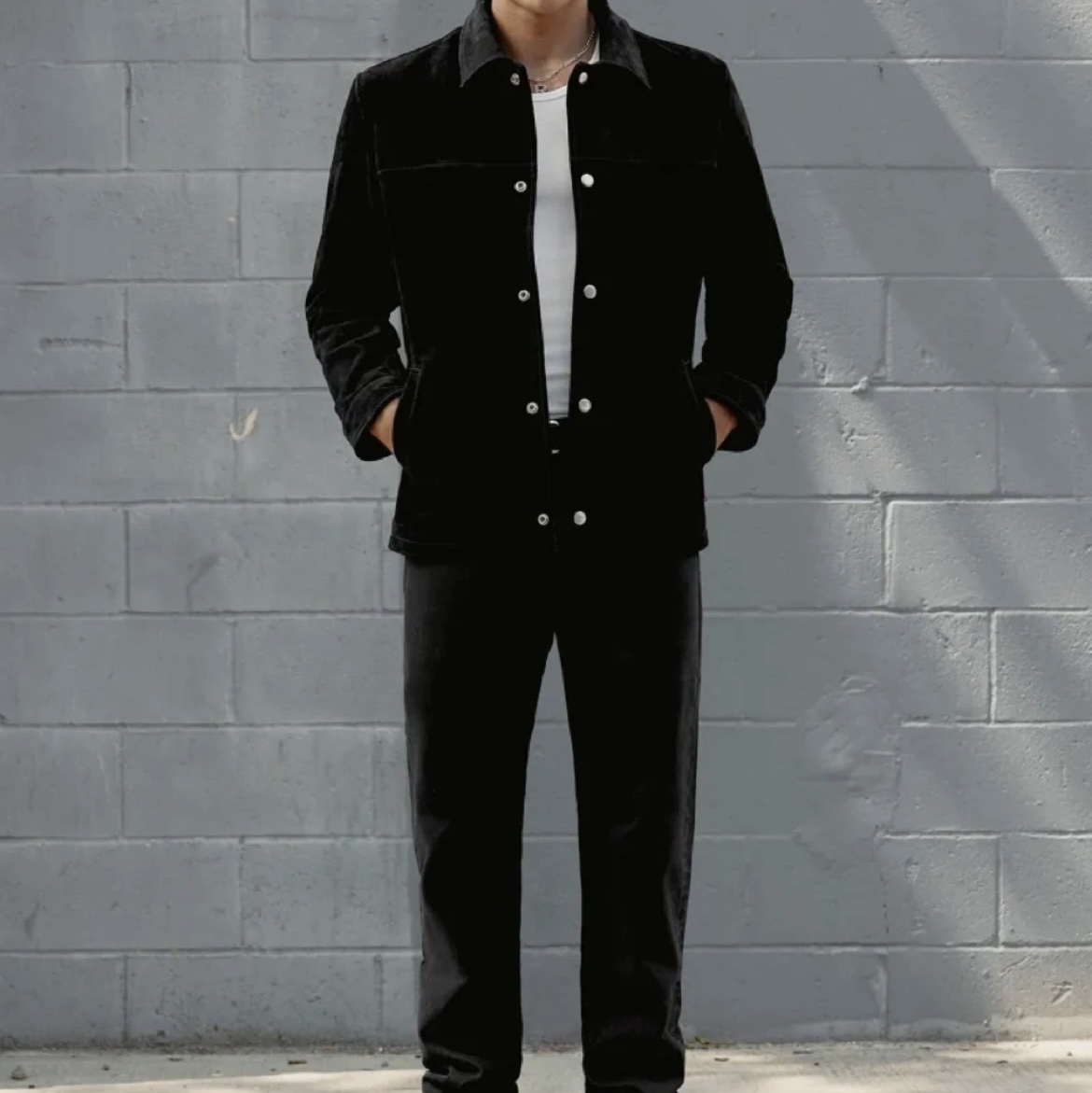 Levi's x JJJJound Suede Coach Jacket Black 착용 스타일 - 5