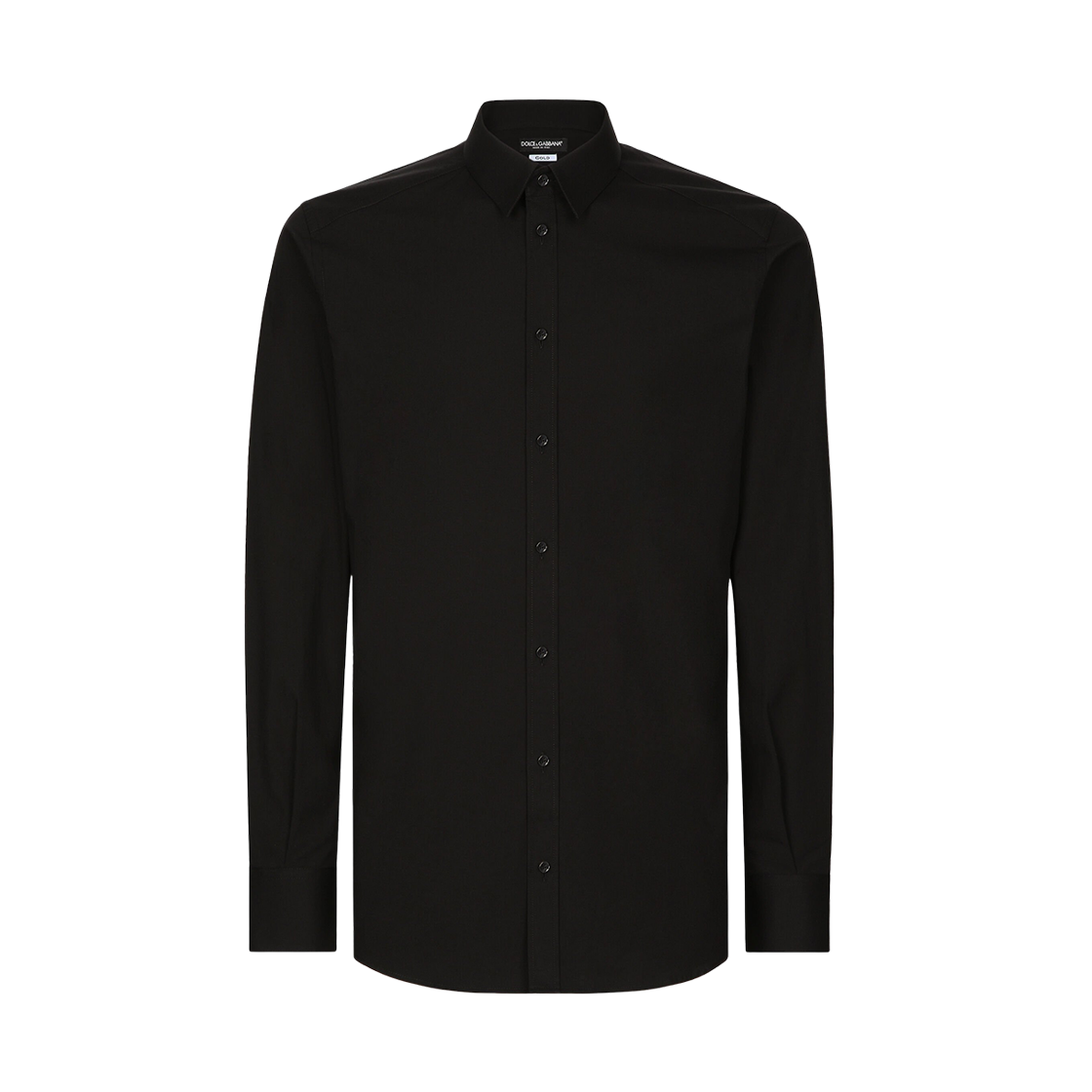 G5EJ0TGG826N0000 Dolce & Gabbana Stretch Poplin Gold Fit Shirt Black