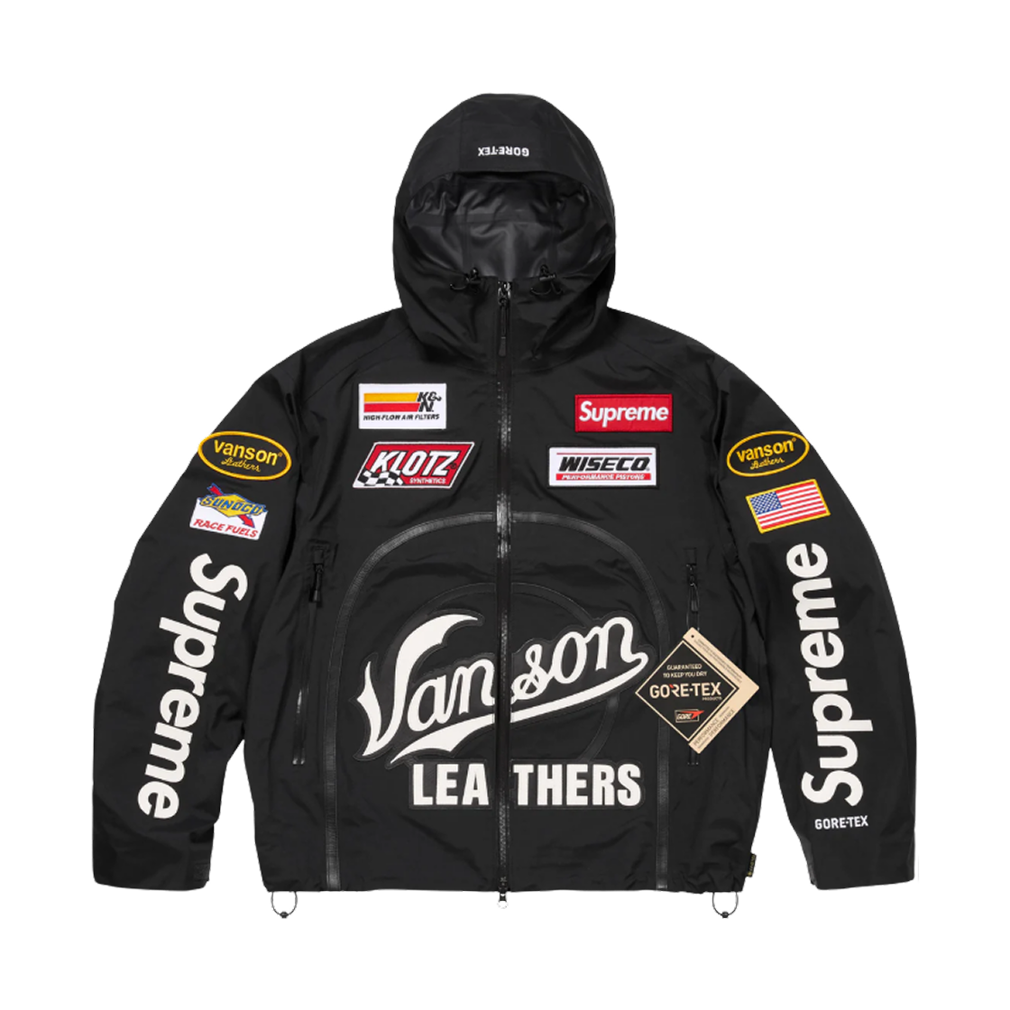 슈프림 x 밴슨 레더스 고어텍스 쉘 자켓 블랙 - 25FW(Supreme x Vanson Leathers Gore-Tex Shell Jacket Black - 25FW)