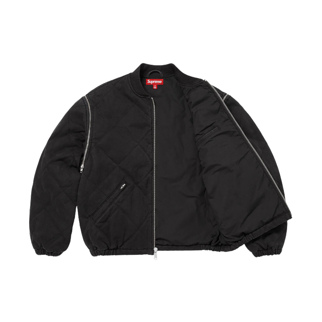 슈프림 집 오프 슬리브 퀼티드 봄버 자켓 블랙 - 25FW(Supreme Zip Off Sleeve Quilted Bomber Jacket Black- 25FW) - 2