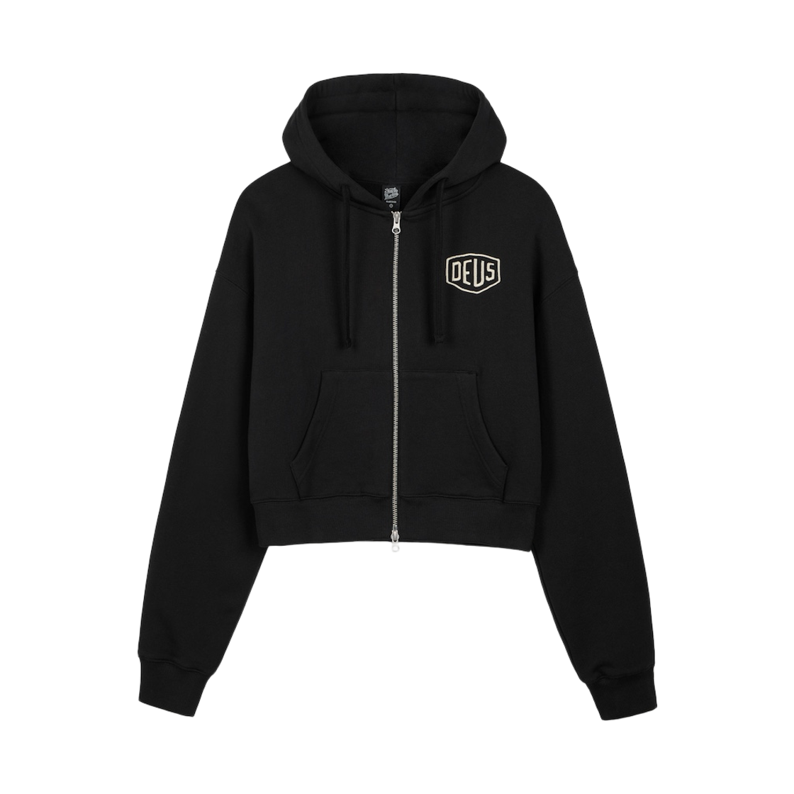 [6% 적립] 데우스 엑스 마키나 여성 컬리지 어드레스 크롭 후디 집업 블랙([6% 적립] Deus Ex Machina W College Address Crop Hoodie Zipup Black)