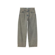 (W) Carhartt WIP Brandon Smithtown Denim Pants Blue Leather Garment Dyed