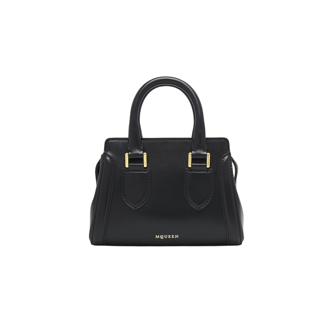 8271201MAAC1000 Alexander McQueen Mini Birdee Bag Black Gold