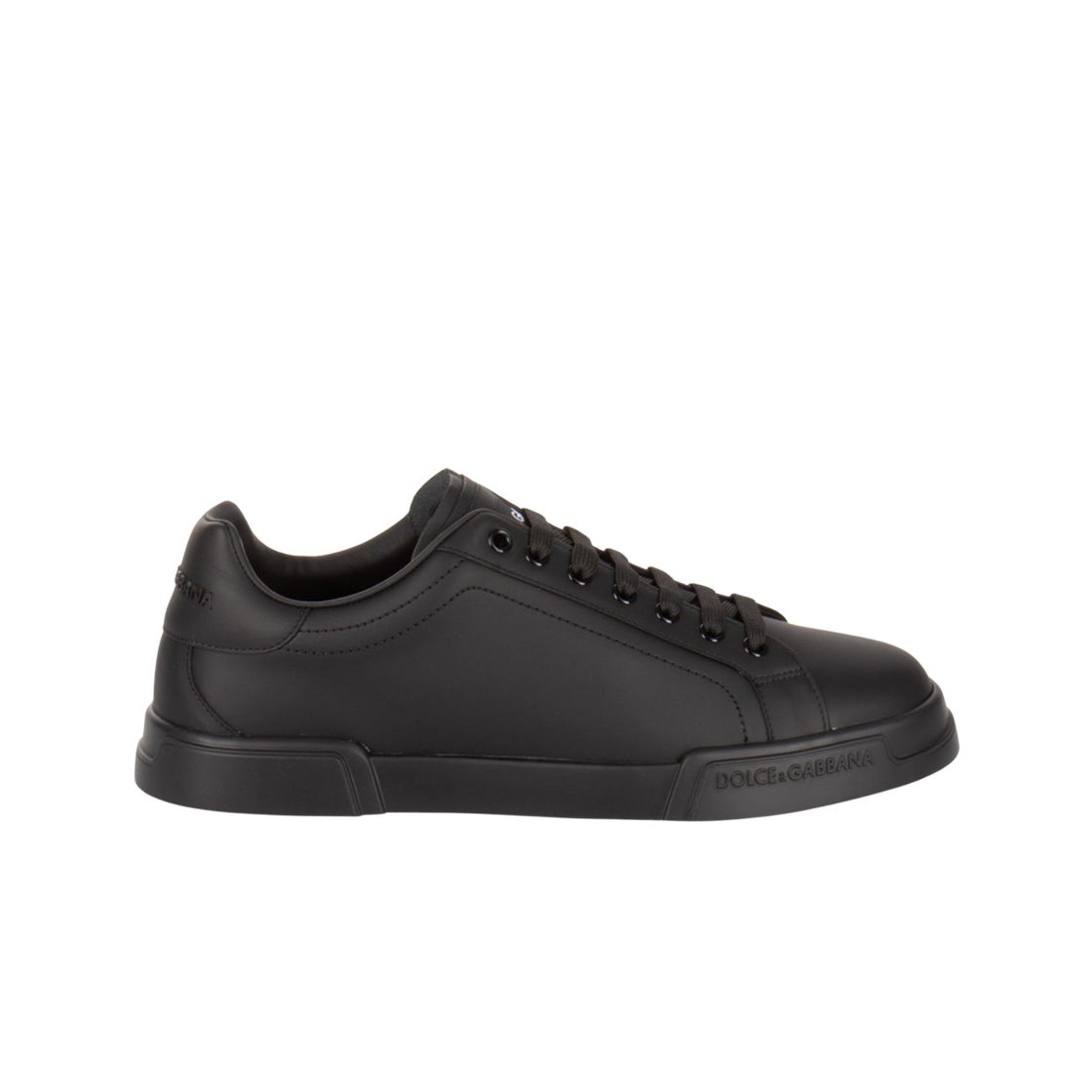 돌체 앤 가바나 레더 포르토피노 라이트 스니커즈 블랙(Dolce & Gabbana Leather Sneakers with Portofino Light Black)