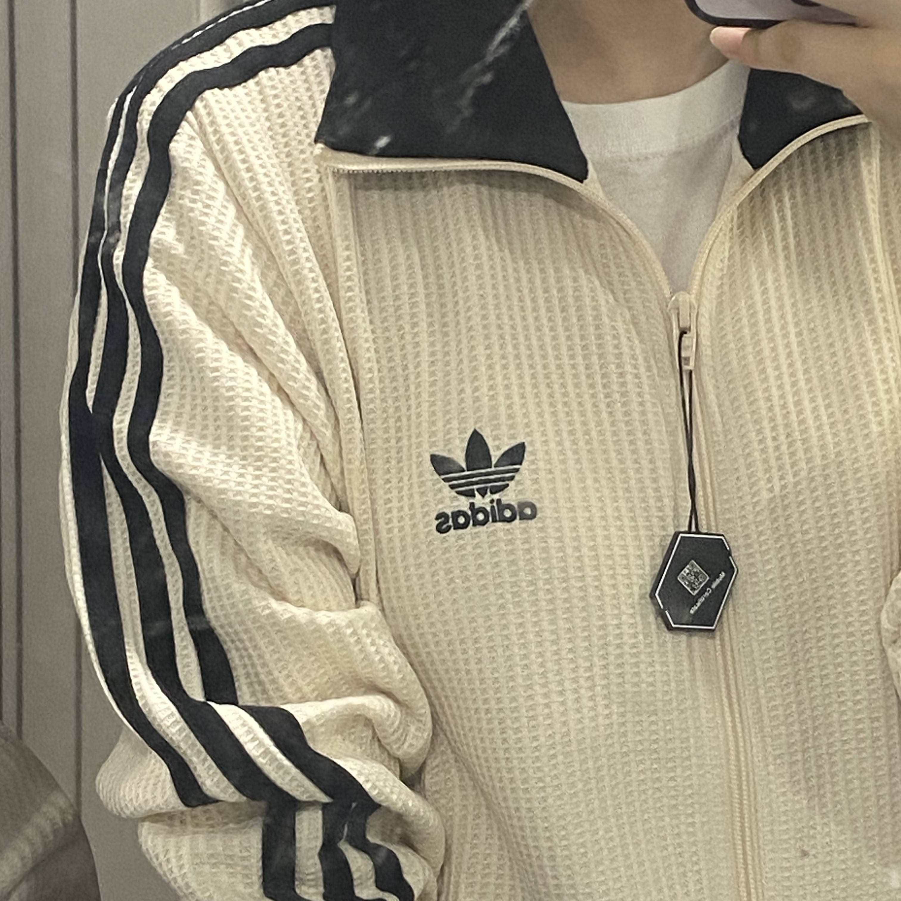 Adidas Waffle Beckenbauer Track Top Wonder White - KR Sizing 착용 스타일