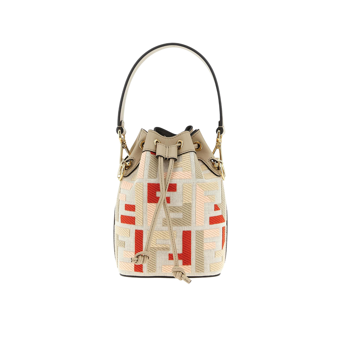 8BS093AV10F048K Fendi Mon Tresor Canvas Mini Bucket Bag Multicolor
