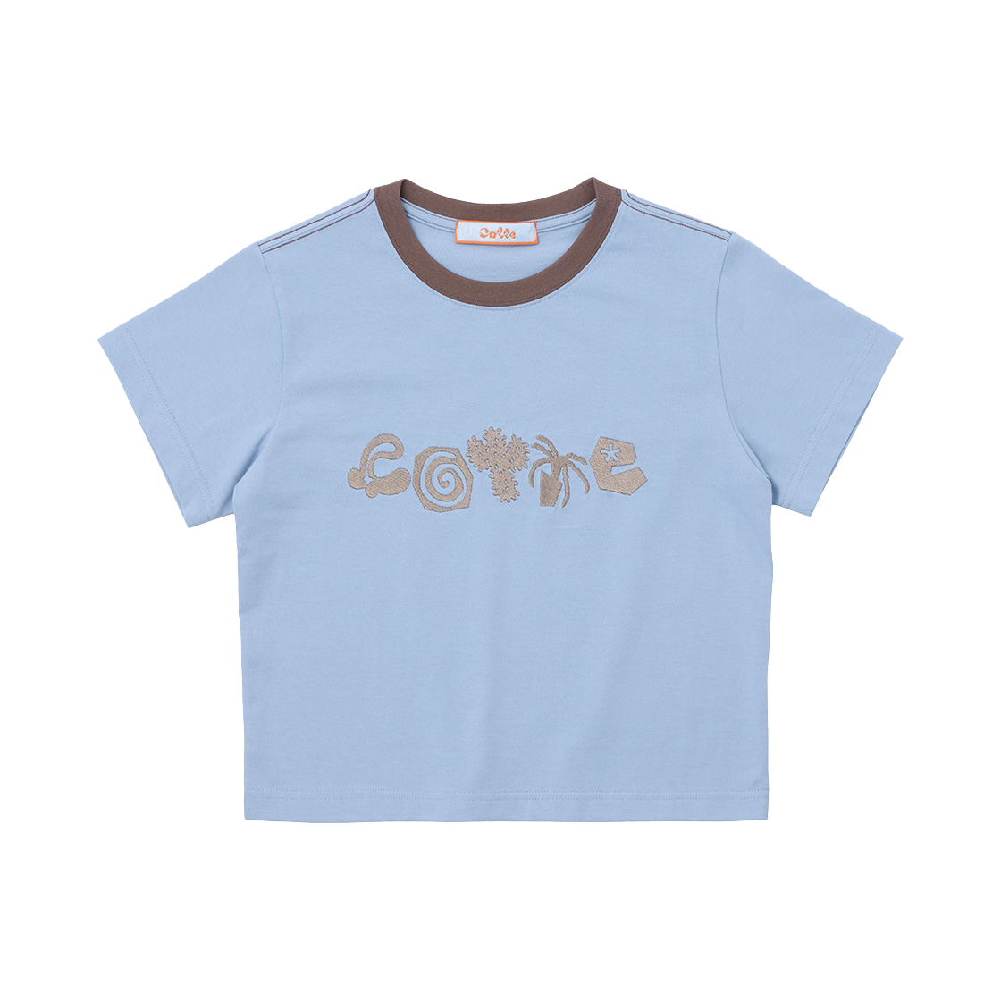 꼬떼 두들가든 크롭 티셔츠 스카이(COTTE Doodle Garden Crop T-Shirt Sky)