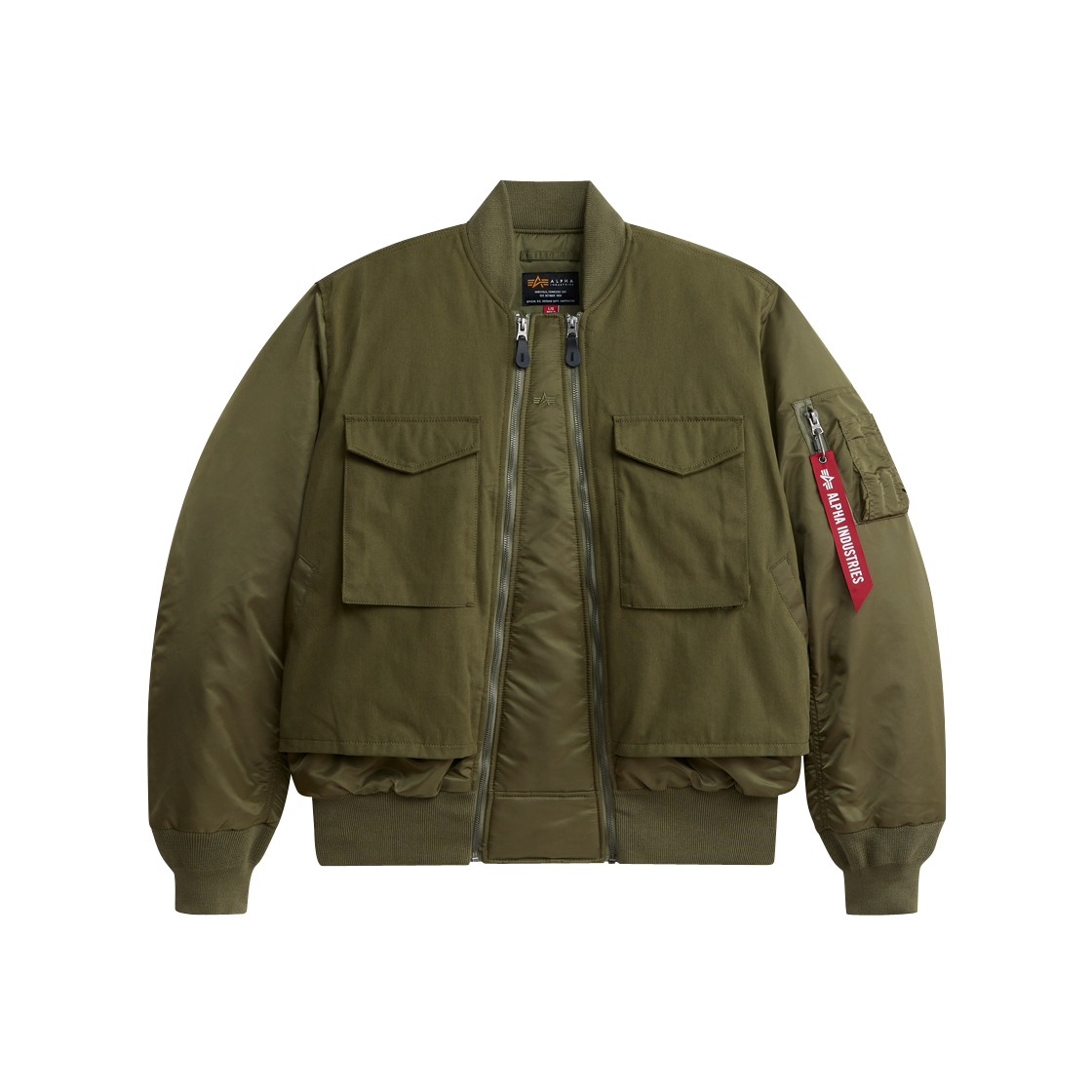 알파 인더스트리 MA-1 믹스 코튼 플라이트 자켓 OG-107 그린(ALPHA INDUSTRIES Ma-1 Mixed Cotton Flight Jacket Og-107 Green)